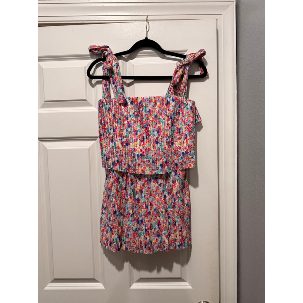 Women's Amanda Uprichard Floral Pleated Romper XS Multi-color